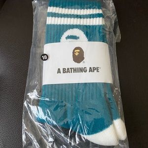 Bape Men Woman Athletic Sock Head College Strip with logo